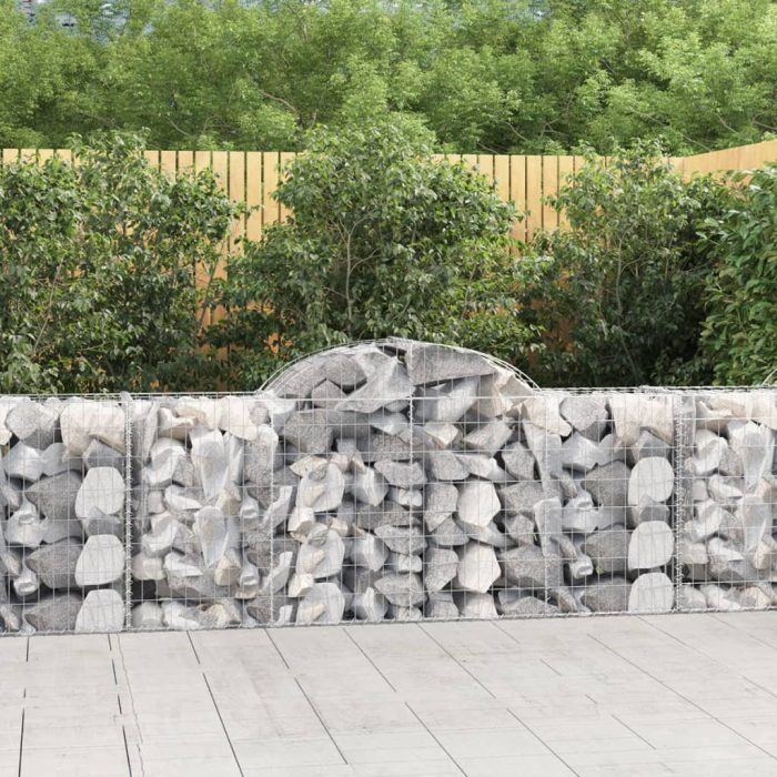 Cesti Gabbioni ad Arco 5 pz 200x50x80/100 cm Ferro Zincato - immagine 2