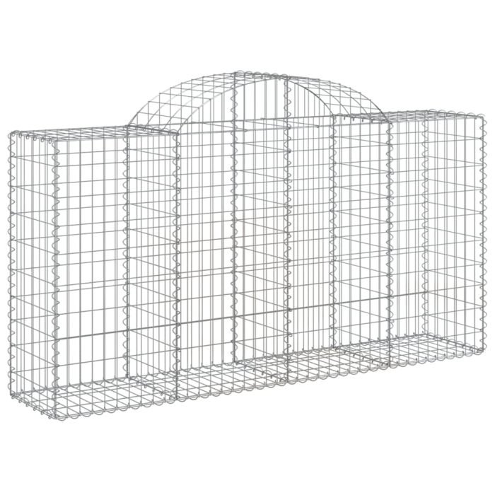 Cesti Gabbioni ad Arco 5 pz 200x50x100/120 cm Ferro Zincato - immagine 3