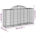 Cesti Gabbioni ad Arco 5 pz 200x50x100/120 cm Ferro Zincato - immagine 5