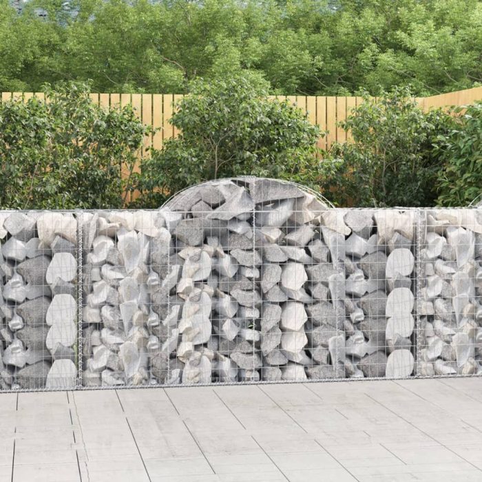 Cesti Gabbioni ad Arco 5 pz 200x50x100/120 cm Ferro Zincato - immagine 2