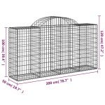 Cesti Gabbioni ad Arco 7 pz 200x50x100/120 cm Ferro Zincato - immagine 5