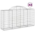 Cesti Gabbioni ad Arco 8 pz 200x50x100/120 cm Ferro Zincato