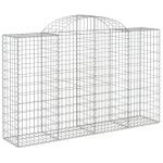 Cesti Gabbioni ad Arco 4 pz 200x50x120/140 cm Ferro Zincato - immagine 3