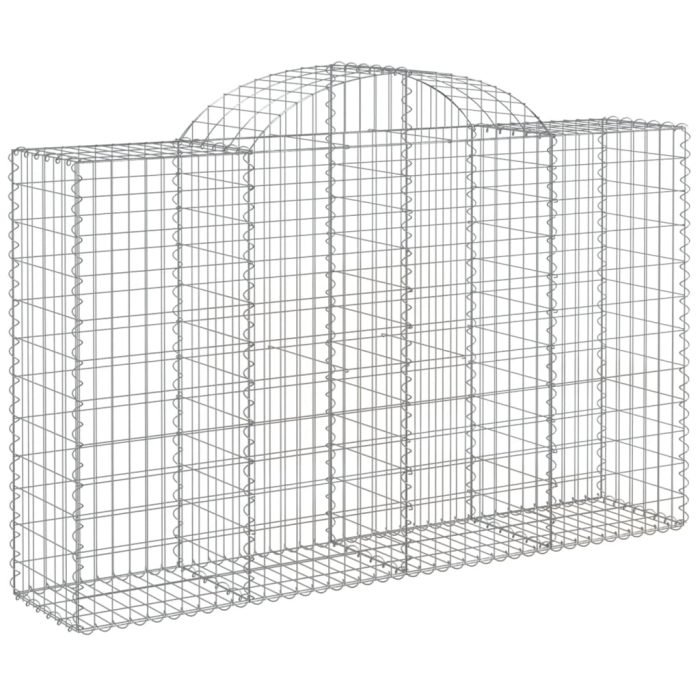 Cesti Gabbioni ad Arco 4 pz 200x50x120/140 cm Ferro Zincato - immagine 3
