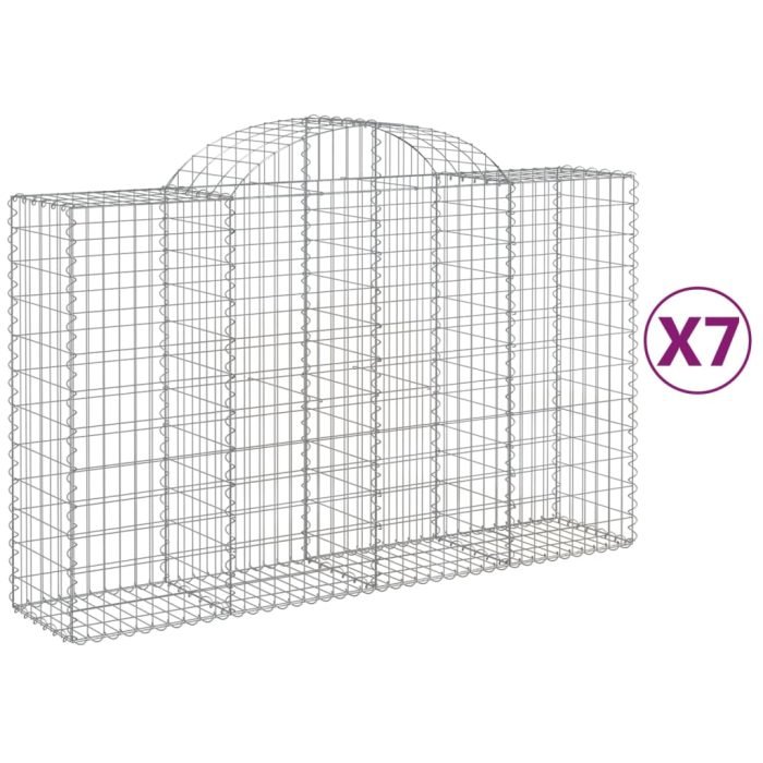 Cesti Gabbioni ad Arco 7 pz 200x50x120/140 cm Ferro Zincato - immagine 1