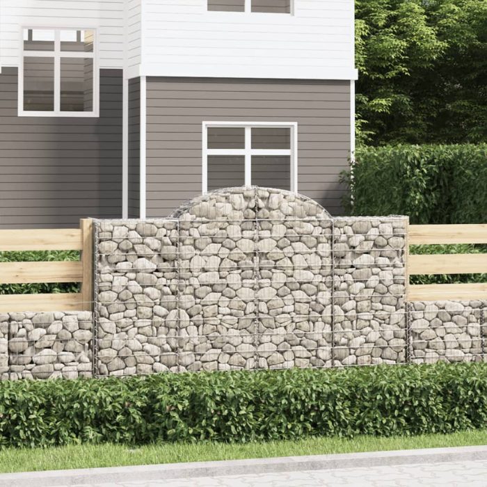 Cesti Gabbioni ad Arco 7 pz 200x50x120/140 cm Ferro Zincato - immagine 2