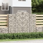 Cesti Gabbioni ad Arco 3 pz 200x50x160/180 cm Ferro Zincato - immagine 2
