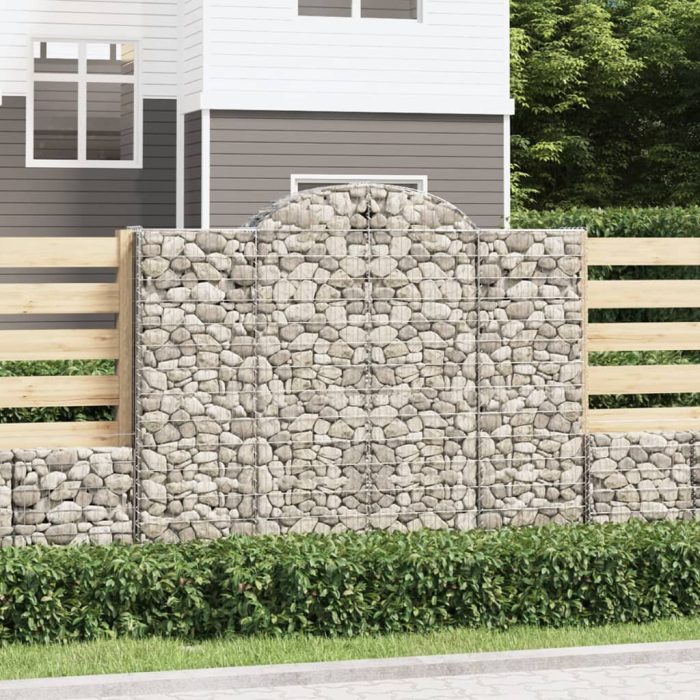 Cesti Gabbioni ad Arco 3 pz 200x50x160/180 cm Ferro Zincato - immagine 2