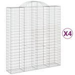 Cesti Gabbioni ad Arco 4 pz 200x50x220/240 cm Ferro Zincato
