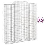 Cesti Gabbioni ad Arco 5 pz 200x50x220/240 cm Ferro Zincato