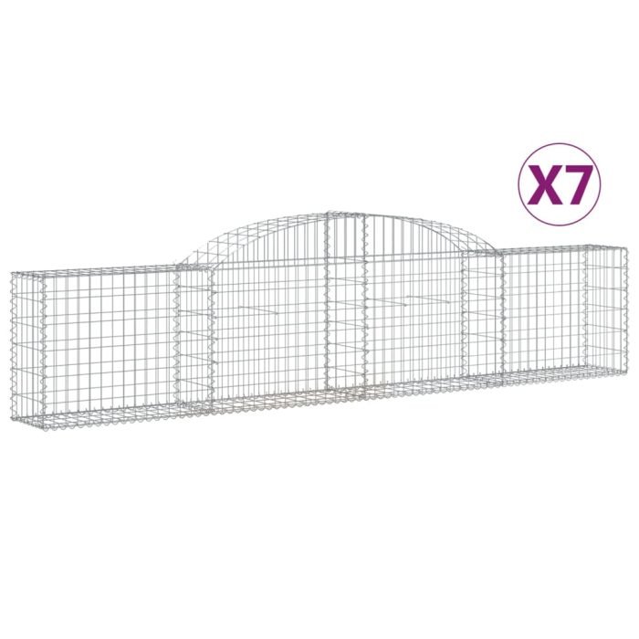 Cesti Gabbioni ad Arco 7 pz 300x30x60/80 cm Ferro Zincato - immagine 1