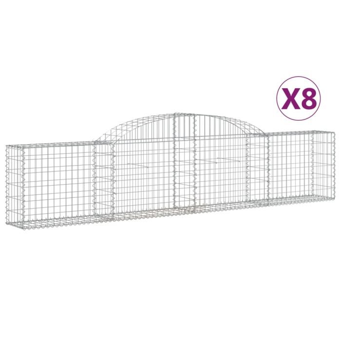 Cesti Gabbioni ad Arco 8 pz 300x30x60/80 cm Ferro Zincato - immagine 1