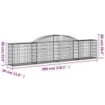 Cesti Gabbioni ad Arco 8 pz 300x30x60/80 cm Ferro Zincato - immagine 5