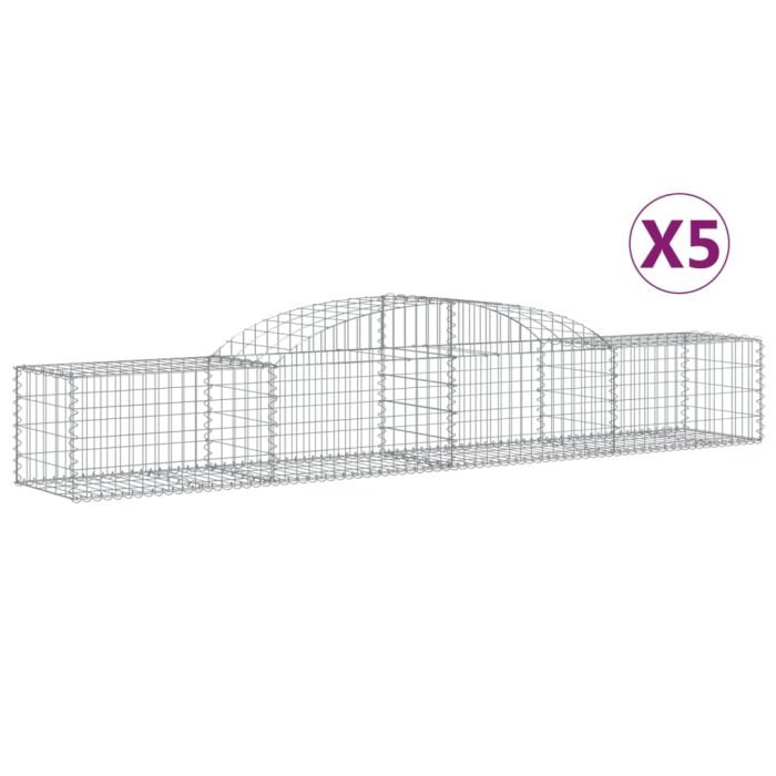 Cesti Gabbioni ad Arco 5 pz 300x50x40/60 cm Ferro Zincato - immagine 1