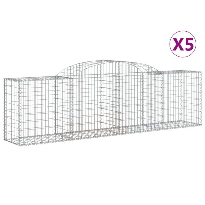 Cesti Gabbioni ad Arco 5 pz 300x50x80/100 cm Ferro Zincato - immagine 1