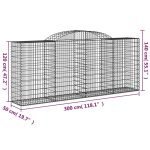 Cesti Gabbioni ad Arco 3 pz 300x50x120/140 cm Ferro Zincato - immagine 5
