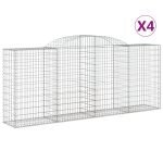 Cesti Gabbioni ad Arco 4 pz 300x50x120/140 cm Ferro Zincato