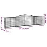 Cesti Gabbioni ad Arco 3 pz 400x30x80/100 cm Ferro Zincato - immagine 5