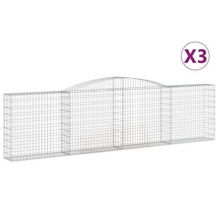 Cesti Gabbioni ad Arco 3 pz 400x30x100/120 cm Ferro Zincato