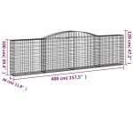 Cesti Gabbioni ad Arco 3 pz 400x30x100/120 cm Ferro Zincato - immagine 5