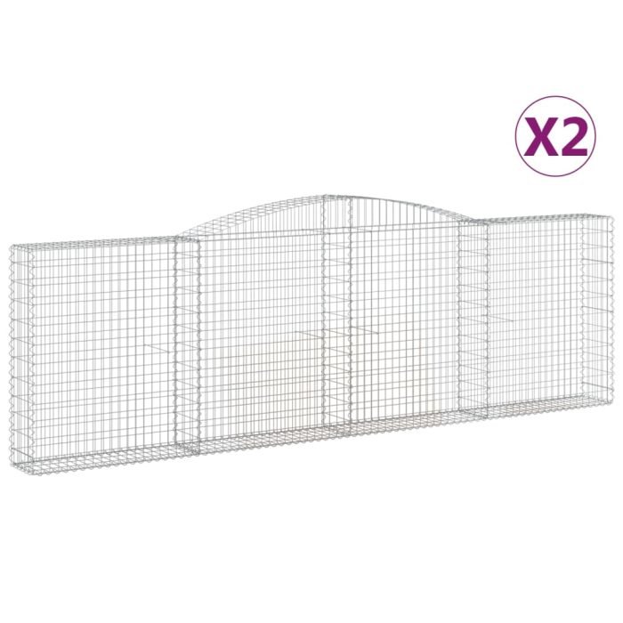 Cesti Gabbioni ad Arco 2 pz 400x30x120/140 cm Ferro Zincato - immagine 1