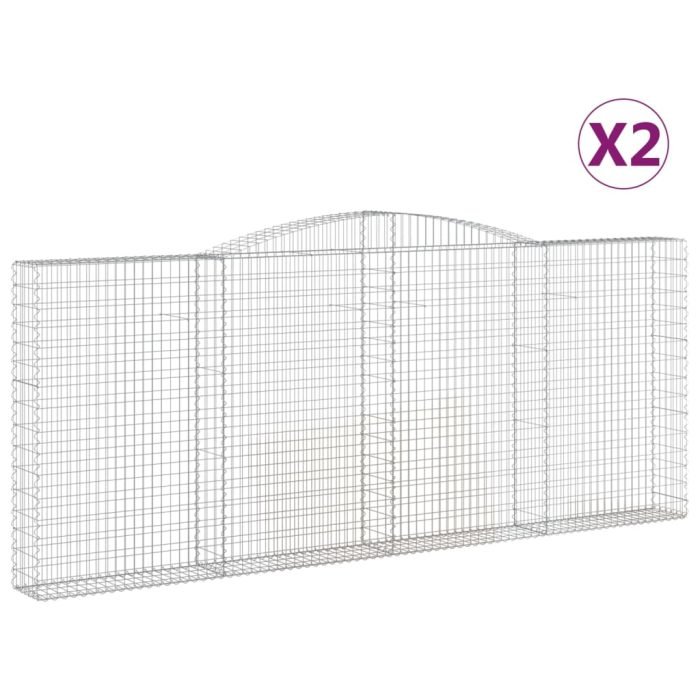 Cesti Gabbioni ad Arco 2 pz 400x30x160/180 cm Ferro Zincato - immagine 1