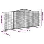 Cesti Gabbioni ad Arco 2 pz 400x30x160/180 cm Ferro Zincato - immagine 5