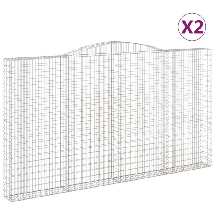 Cesti Gabbioni ad Arco 2 pz 400x30x220/240 cm Ferro Zincato - immagine 1